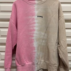 Official Ariana Grande Sweetener World Tour Pink and Tan Tie-Dye Sweatshirt